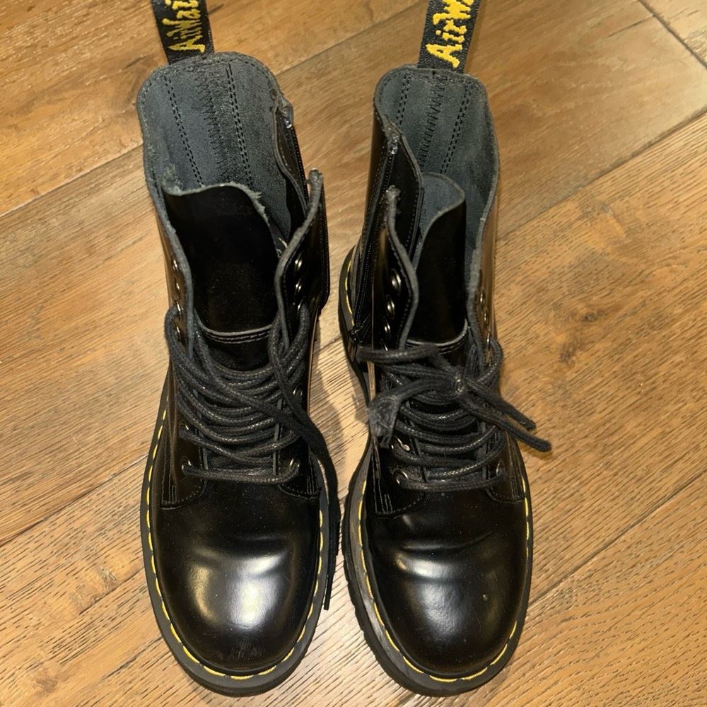 Dr. Martens Jadon Platform Leather Women's Boot Black Polished Smooth, Size: 6US